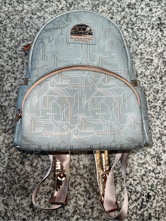 Star Wars Handbags - Star Wars Metallic Light Blue Mini Backpack with Rose Gold Accents